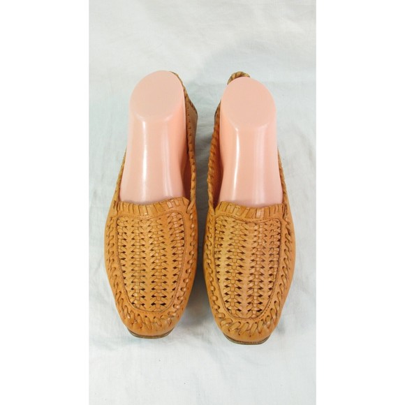 Gloria Vanderbilt Woven Leather Moccasin Loafers Flats Orange Women's Size 10 M - Picture 2 of 9